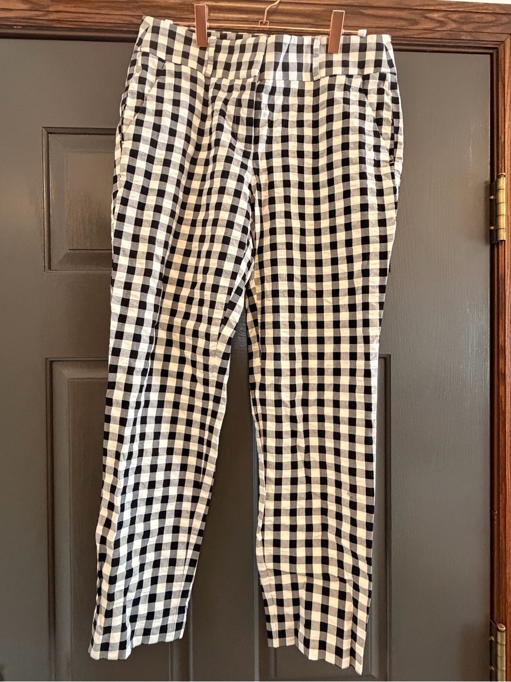 Women’s Black and White Gingham Dress Pants